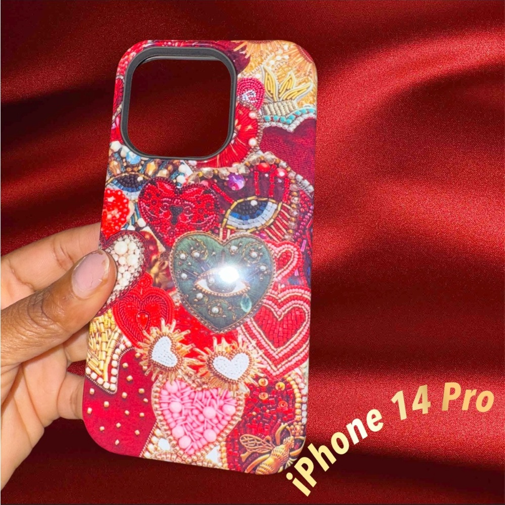 iPhone 14 Pro red glossy rough case